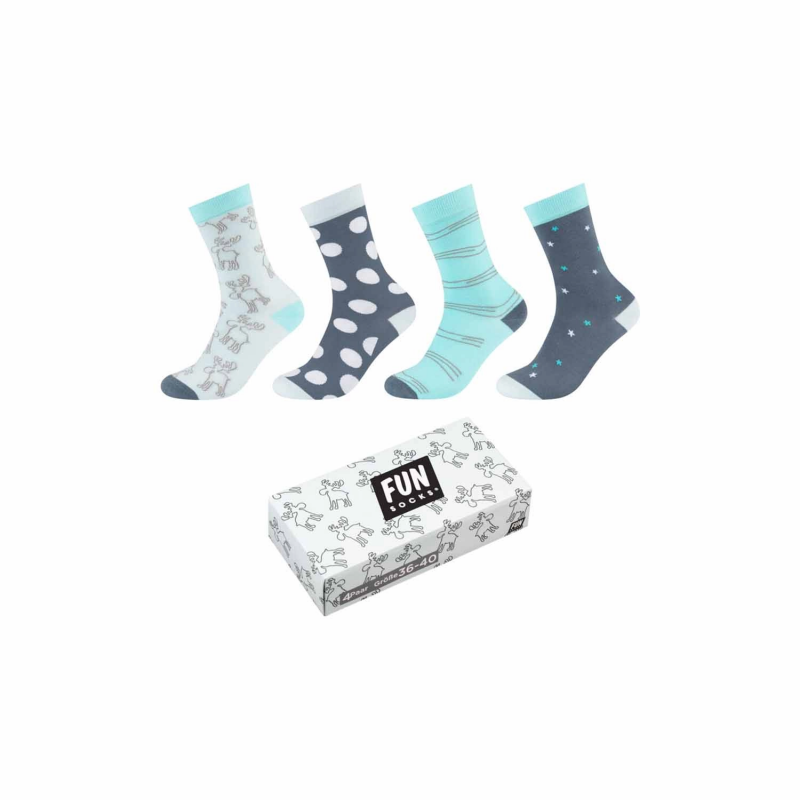 Skarpety FUNSOCKS UNISEX CHRISTMAS SOCKS BOX 4P  - 1 buty zapaśnicze ubrania kostiumy