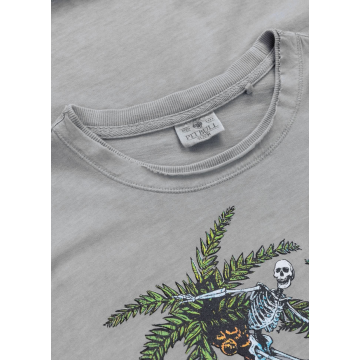 Men's Washed Raw Denim T-Shirt OPEN BEACH PIT BULL WEST COAST - 3 buty zapaśnicze ubrania kostiumy